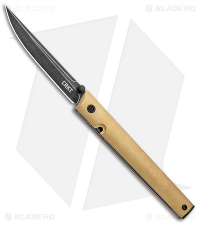 CRKT CEO Liner Lock Blade HQ Exclusive Knife Brass (3.11" Black Stonewash D2) 3 CRKT CEO Liner Lock Blade HQ Exclusive Knife Brass (3.11" Black Stonewash D2)