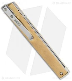 CRKT CEO Liner Lock Blade HQ Exclusive Knife Brass (3.1" Stonewash D2) 8 CRKT CEO Liner Lock Blade HQ Exclusive Knife Brass (3.1" Stonewash D2) -Crkt CRKT Brass CEO LL SW BHQ 113999 jr side