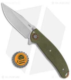 CRKT Burnley Butte Deadbolt Lock Assisted Flipper Knife Green G-10 (3.3" SW) -Crkt CRKT Burnley Butte Deadbolt Lock Assisted Green G 10 SW BHQ 144096 jr bottlecap