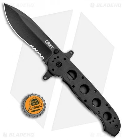 CRKT Carson M21-14SF Special Forces Flipper Knife Aluminum (3.875" Black Serr) 6 CRKT Carson M21-14SF Special Forces Flipper Knife Aluminum (3.875" Black Serr) - Image 4