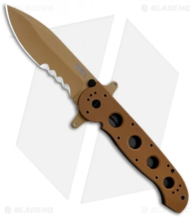 CRKT Carson M21-14DSFG Special Forces Flipper Knife Tan G-10 (3.875" Serr) 3 CRKT Carson M21-14DSFG Special Forces Flipper Knife Tan G-10 (3.875" Serr)
