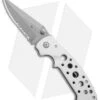 CRKT Crawford Kasper Professional Liner Lock Knife Silver (3.75" Gray Serr) 7728 -Crkt CRKT Crawford Kasper Professional LL Silver Gray Serr 7728 BHQ 75702 jr