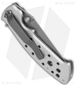 CRKT Crawford Kasper Professional Liner Lock Knife Silver (3.75" Gray Serr) 7728 8 CRKT Crawford Kasper Professional Liner Lock Knife Silver (3.75" Gray Serr) 7728 -Crkt CRKT Crawford Kasper Professional LL Silver Gray Serr 7728 BHQ 75702 jr side