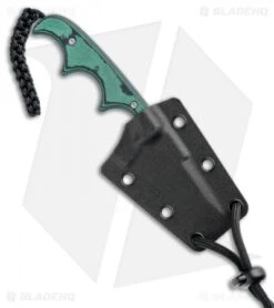 CRKT Folts Minimalist Bowie Fixed Blade Knife (2.15" Bead Blast) -Crkt CRKT Folts Minimalist Bowie Neck Knife Black Green Micarta BB 2387 BHQ 7033 jr sheath