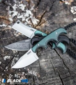 CRKT Folts Minimalist Bowie Fixed Blade Knife (2.15" Bead Blast) -Crkt CRKT Folts Minimalist Bowie Neck Knife Black Green Micarta Bead Blast 2387 BHQ 7033 kp log web