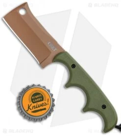 CRKT Folts Desert Warrior Minimalist Cleaver Neck Knife (2.1" Copper D2) -Crkt CRKT Folts Minimalist Cleaver Neck Knife OD Green G 10 Copper BHQ 114000 jr bottlecap