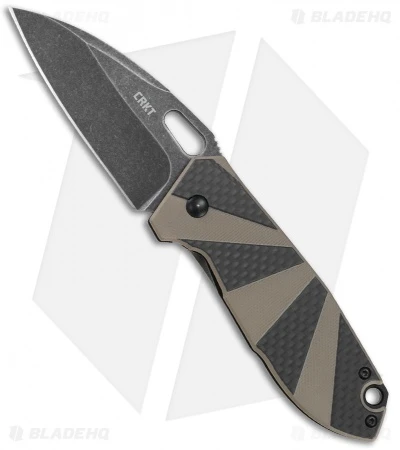 CRKT Heron Frame Lock Folding Knife Black Tan G-10/CF (2.75" Black SW) 2440 3 CRKT Heron Frame Lock Folding Knife Black Tan G-10/CF (2.75" Black SW) 2440