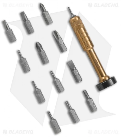 CRKT Wu Hex Bit Driver Tool Roll - Leather/Brass 9911 4 CRKT Wu Hex Bit Driver Tool Roll - Leather/Brass 9911 - Image 2