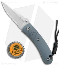 CRKT Lightfoot Urban Shark Liner Lock Knife Gray (2.5" Satin Serr) -Crkt CRKT Lightfoot Urban Shark LL Gray Satin Serr LUS 11 BHQ 75703 jr bottlecap