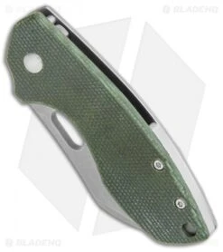 CRKT Pilar Exclusive Frame Lock Knife Green Micarta (2.4" Stonewash D2) -Crkt CRKT Pilar FL Green Micarta SW D2 BHQ 113628 jr spine