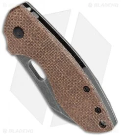 CRKT Pilar Frame Lock Knife Brown Linen Micarta BHQ Exclusive (2.4" Smokewash) -Crkt CRKT Pilar FL Linen Micarta Smokewash BHQ 113629 jr spine