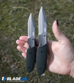 CRKT Russ Kommer Fulcrum 2 Compact Folding Knife GRN (2.75" Gray) 7430 -Crkt crkt fulcrum 2 size comparison hand dl 1